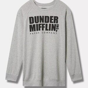 NWOT The Office Dunder Mifflin Grey Fleece Sweatshirt Size 6X (30/32)